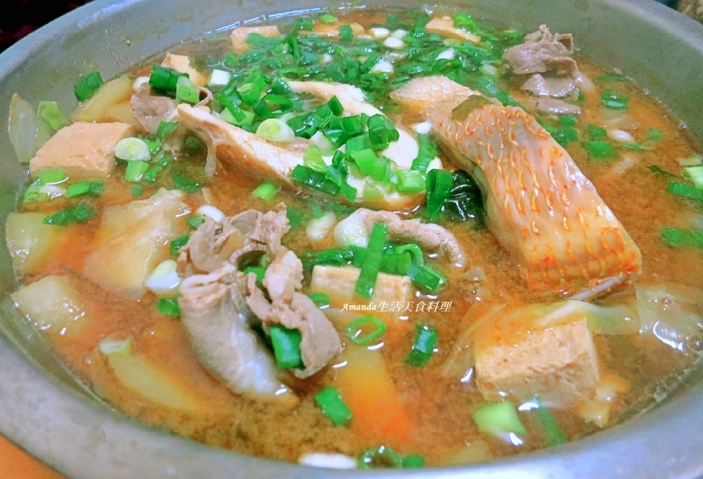 味噌湯,味噌豆腐魚湯,味噌魚湯,味噌魚豆腐湯,尼羅紅魚,尼羅紅魚料理,海鮮,紅尼羅魚料理,食譜,魚湯 @Amanda生活美食料理