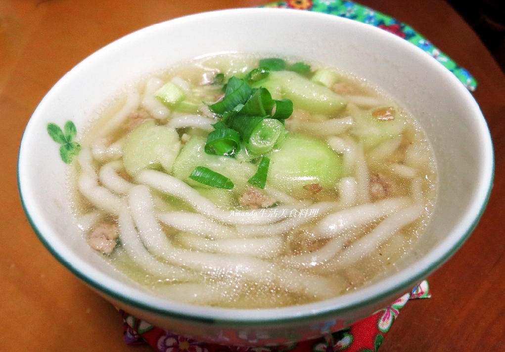 台灣小吃,台灣美食,家常菜,湯米苔目,米苔目,米苔目料理,絲瓜米苔目,食譜 @Amanda生活美食料理