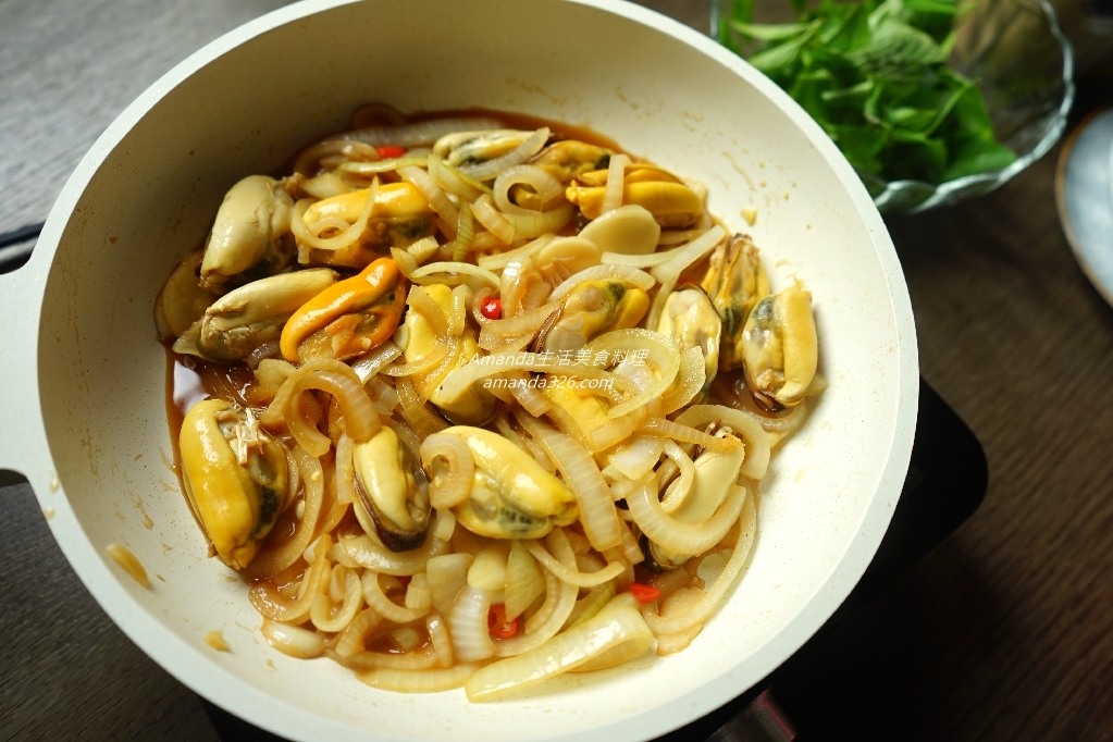 Amanda食譜,三杯料理,三杯海鮮,三杯淡菜,冷凍淡菜料理,十分鐘上菜,快炒,海鮮,淡菜,淡菜料理,炒淡菜料理,食譜,馬祖淡菜 @Amanda生活美食料理