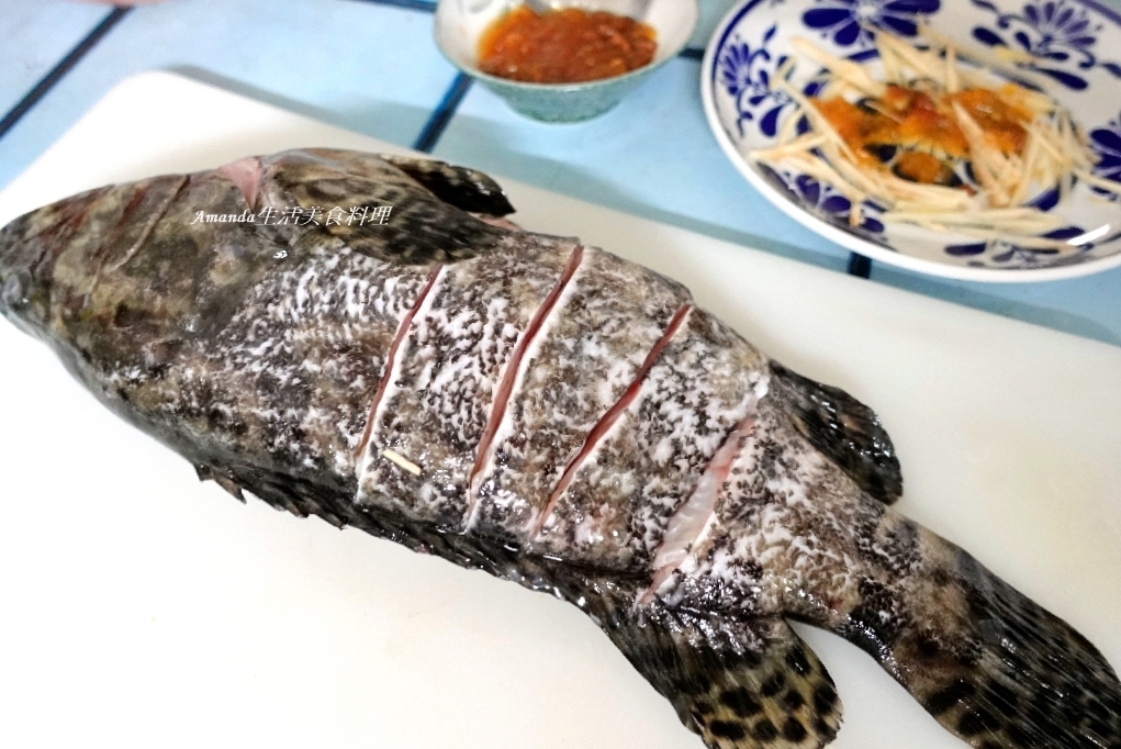 海鮮,清蒸龍虎斑,蒸魚,蒸龍虎斑,蒸龍虎石斑,醬鳳梨蒸魚,醬鳳梨蒸龍虎斑,食譜,魚料理,龍虎斑料理,龍虎石斑料理 @Amanda生活美食料理