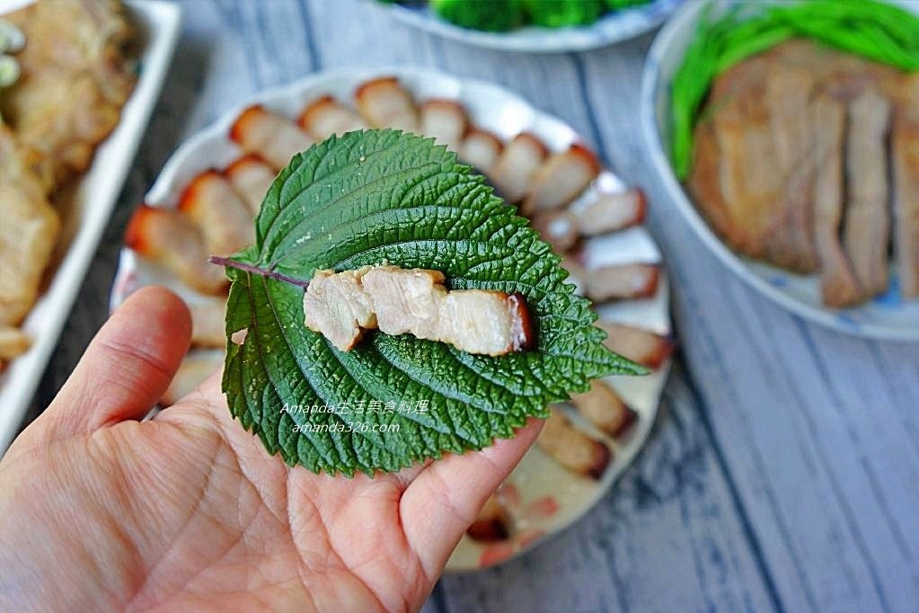 五花肉 料理,五花肉 氣炸,五花肉 烤箱,氣炸五花肉,氣炸食譜,氣炸鹽麴五花肉,烤三層肉,烤五花肉,烤鹽麴五花肉,生菜包肉,紫蘇包肉,美食,食譜,鹽麴五花肉 @Amanda生活美食料理