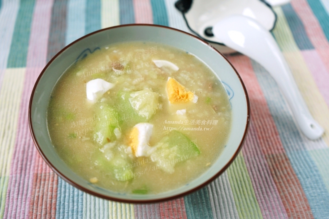 Amanda食譜,絲瓜粥,絲瓜肉粥,絲瓜鹹蛋周,食譜,鹹粥,鹹蛋絲瓜粥,鹹蛋絲瓜肉粥 @Amanda生活美食料理